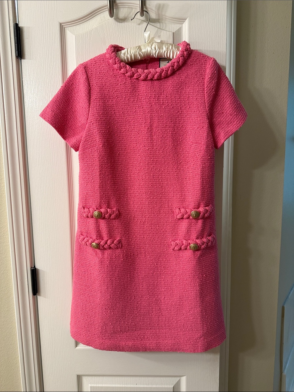 Tuckernuck Jackie' Pink Braided Trim Shift Dress